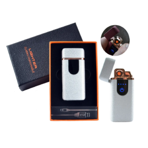 USB - Газовая Зажигалка (Турбо пламя + спираль накаливания) HL-248 Silver sand