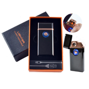 USB - Газовая Зажигалка (Турбо пламя + спираль накаливания) HL-227 Black ice