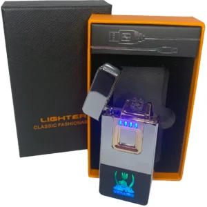 Дуговая электроимпульсная зажигалка с USB-зарядкой Украина LIGHTER HL-430-Silver ice