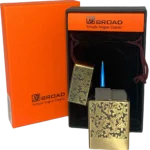 Газовая ветрозащитная зажигалка в подарочной коробке (Острое пламя ) BROAD HL-538-Bronze